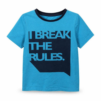 Front view of George boys’ blue basic t-shirt, size 7-8, years - break the rules