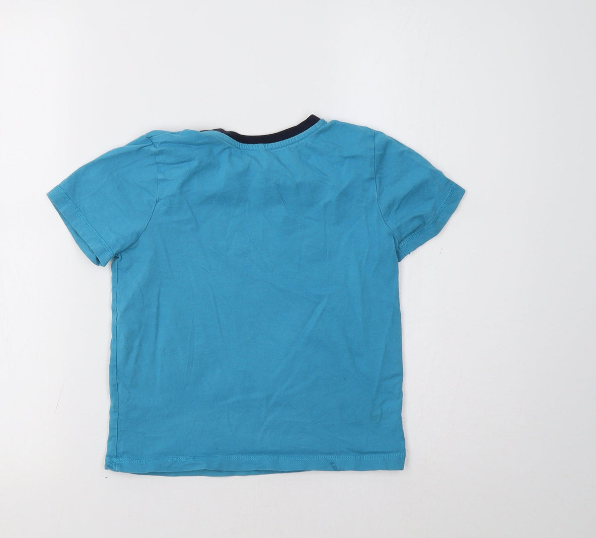 Back view of George boys’ blue basic t-shirt, size 7-8, years - break the rules