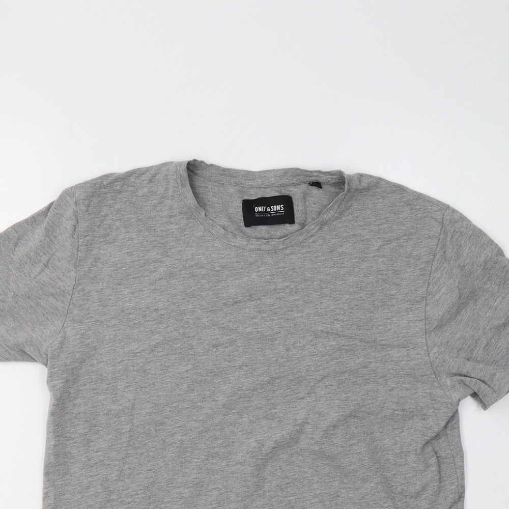 ONLY & SONS Mens Grey    T-Shirt Size S