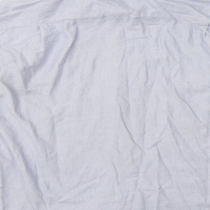 Slaters Mens Blue Geometric   Dress Shirt Size 16