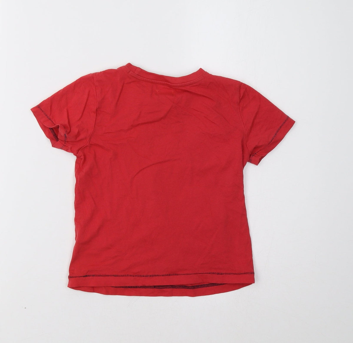 Back view of F&F girls’ red basic t-shirt, size 3-4, years