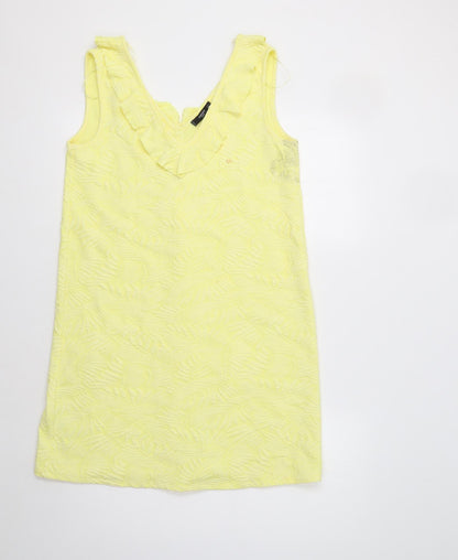 Mango Womens Yellow Floral  A-Line  Size S