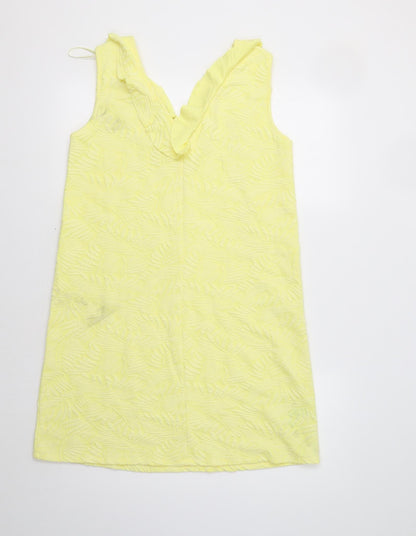 Mango Womens Yellow Floral  A-Line  Size S