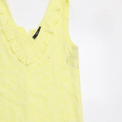 Mango Womens Yellow Floral  A-Line  Size S