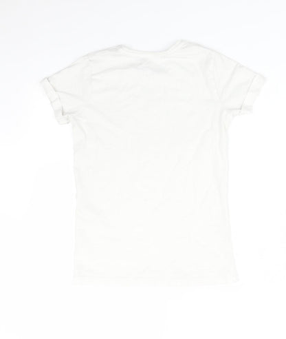 Primark Girls White   Basic T-Shirt Size 9-10 Years  - FOLLOW YOUR DREAMS