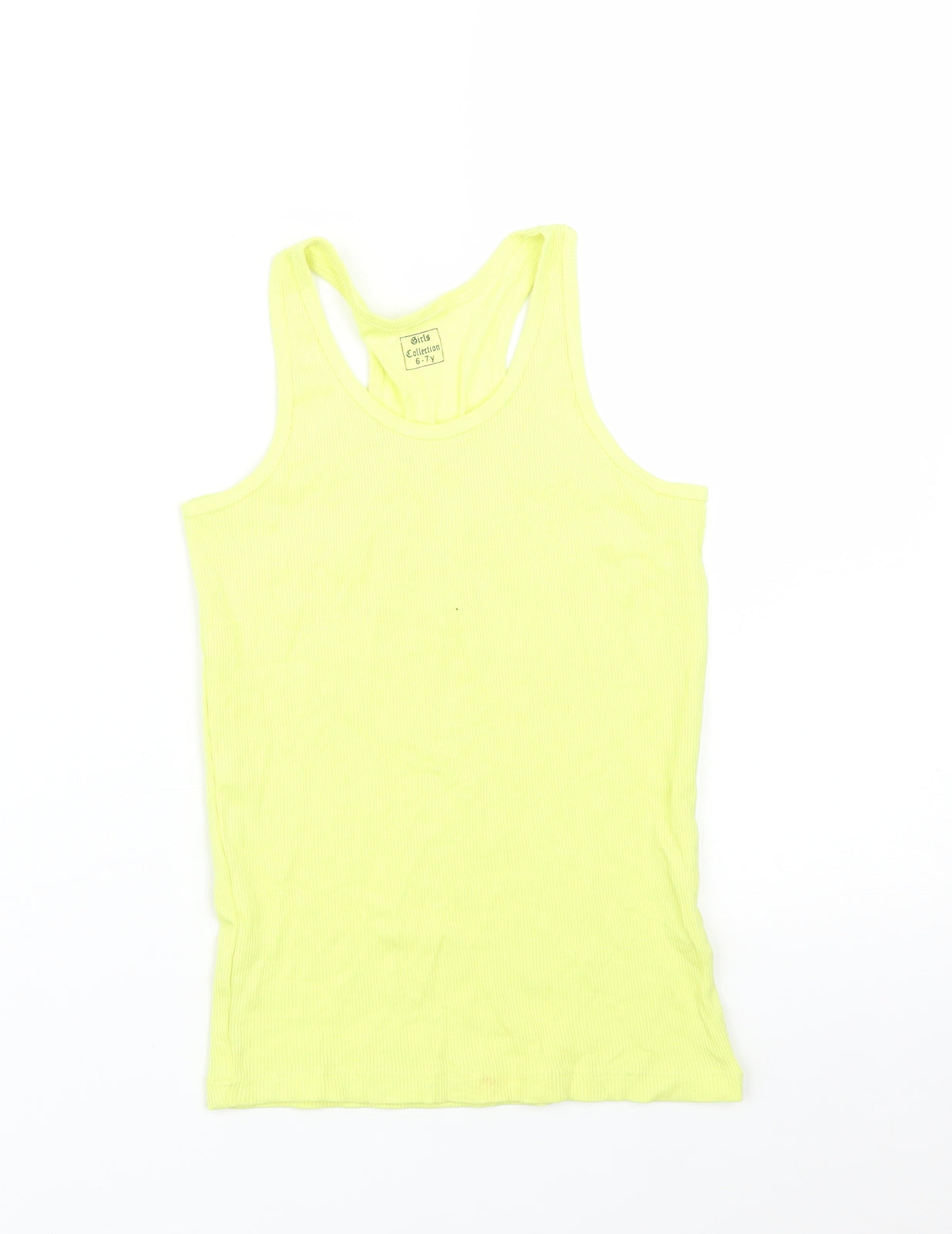 GIRLS COLLECTION Girls Yellow   Basic Tank Size 6-7 Years