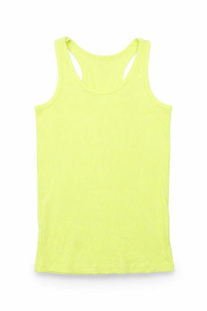 Front view of girls’ collection girls yellow basic tank, size 6-7, years