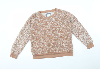 Additional front view of JACHS women’s orange pullover sweatshirt, size M
