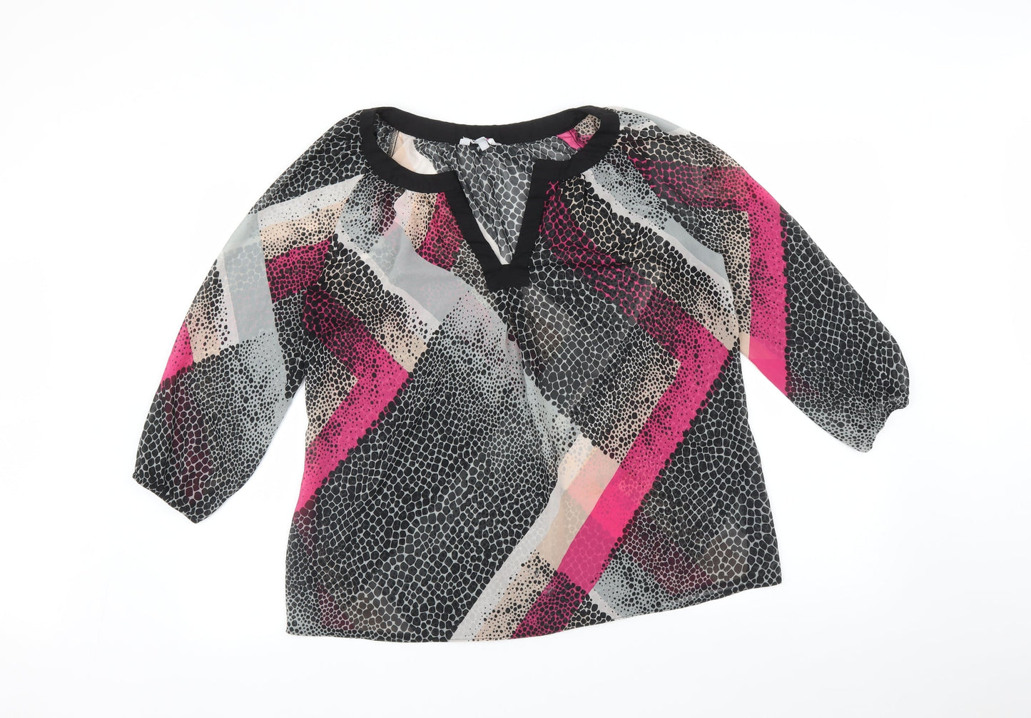 Womens UK Size 14 Preworn Multicoloured Basic Blouse