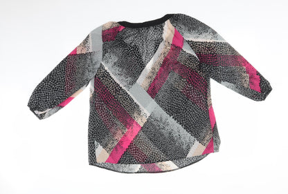 Womens UK Size 14 Preworn Multicoloured Basic Blouse