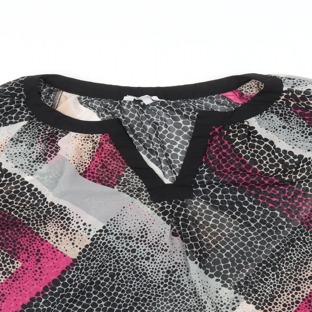 Womens UK Size 14 Preworn Multicoloured Basic Blouse