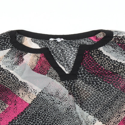 Womens UK Size 14 Preworn Multicoloured Basic Blouse