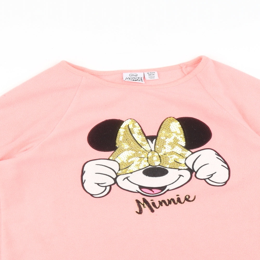 Disney Girls Pink   Pullover Sweatshirt Size 14-15 Years  - MINNIE MOUSE