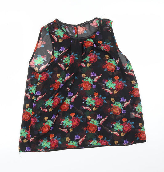 Atmosphere Womens Black Floral  Basic Blouse Size 8