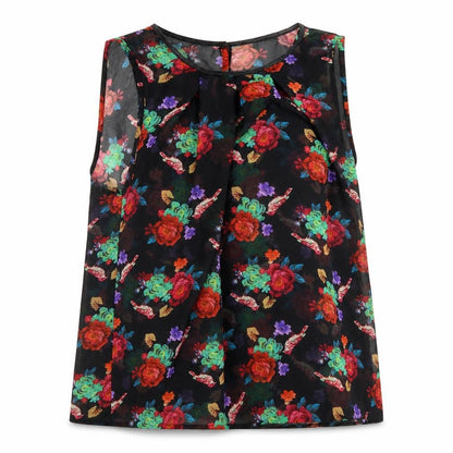 Atmosphere Womens Black Floral  Basic Blouse Size 8
