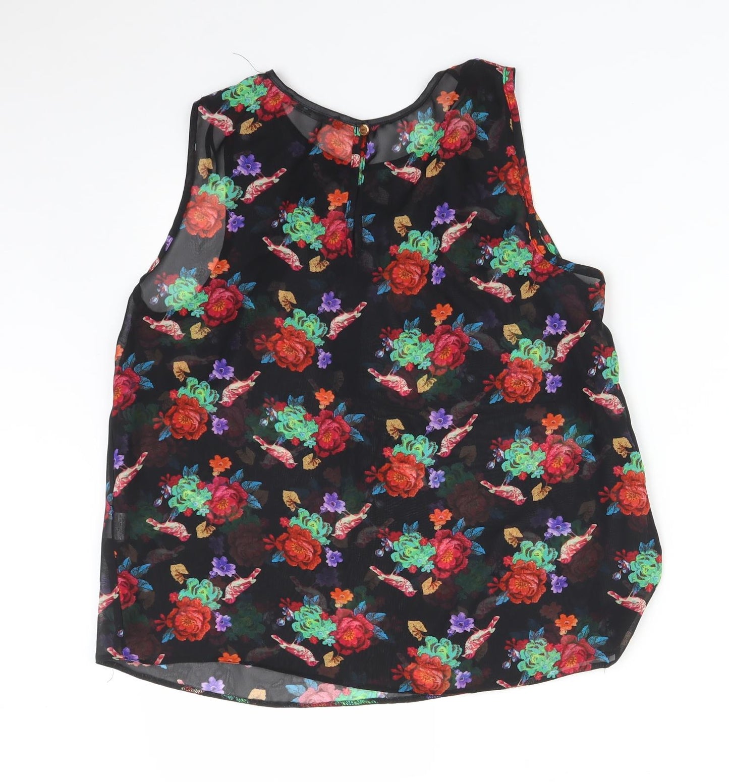 Atmosphere Womens Black Floral  Basic Blouse Size 8