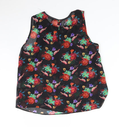 Atmosphere Womens Black Floral  Basic Blouse Size 8