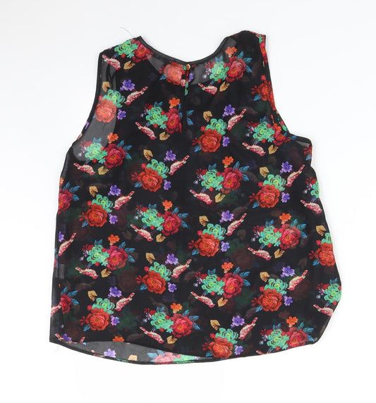 Atmosphere Womens Black Floral  Basic Blouse Size 8