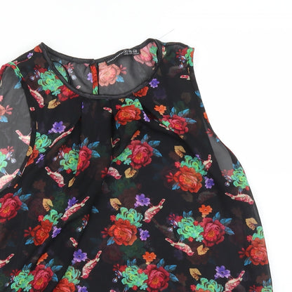 Atmosphere Womens Black Floral  Basic Blouse Size 8