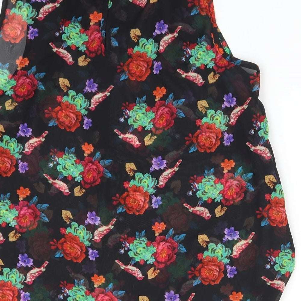 Atmosphere Womens Black Floral  Basic Blouse Size 8
