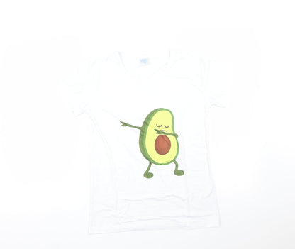 Womens UK Size S Preworn White Basic T-Shirt