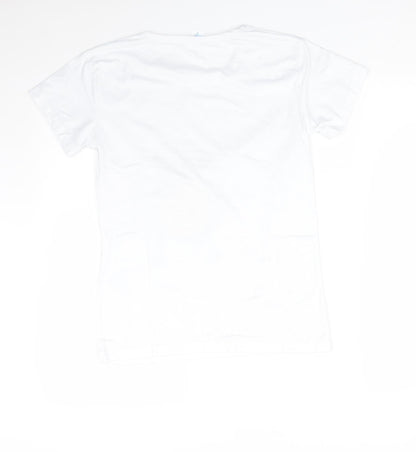 Womens UK Size S Preworn White Basic T-Shirt