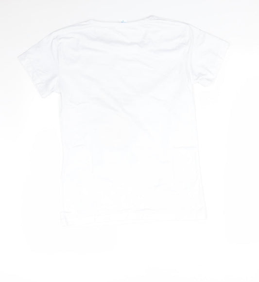Womens UK Size S Preworn White Basic T-Shirt