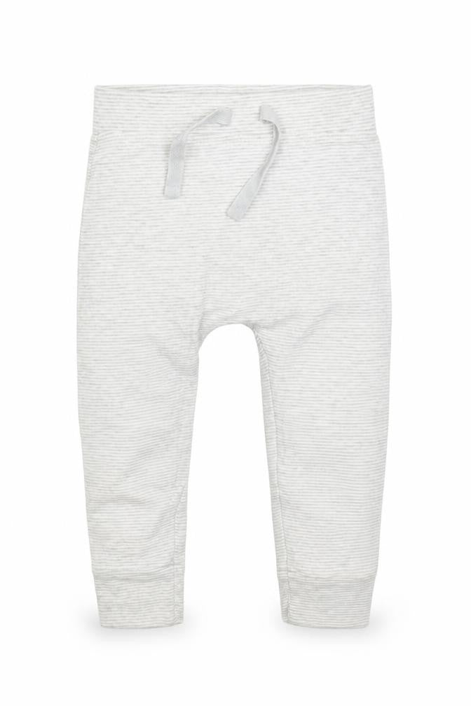 Front view of George Baby Grey Striped Jogger Trousers, size 9-12, Months