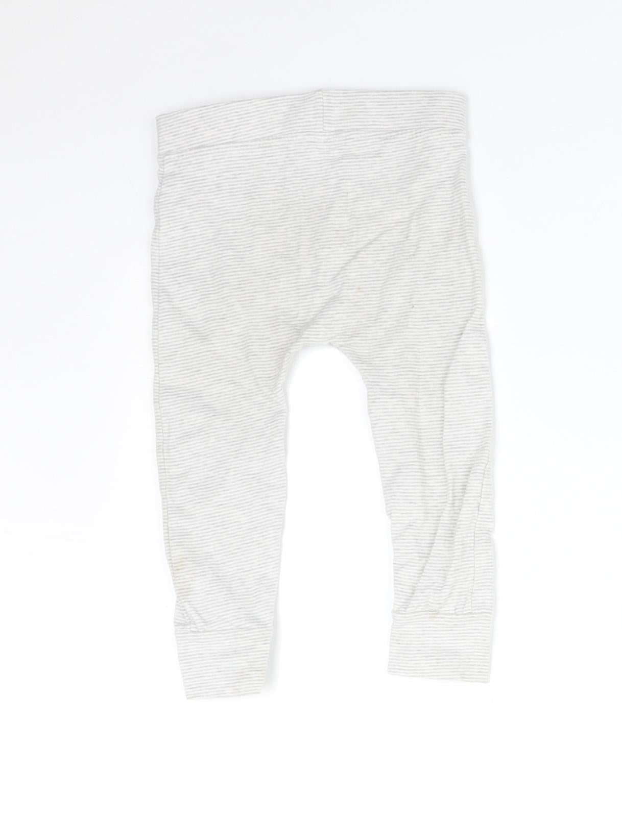 George Baby Grey Striped  Jogger Trousers Size 9-12 Months
