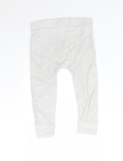 George Baby Grey Striped  Jogger Trousers Size 9-12 Months