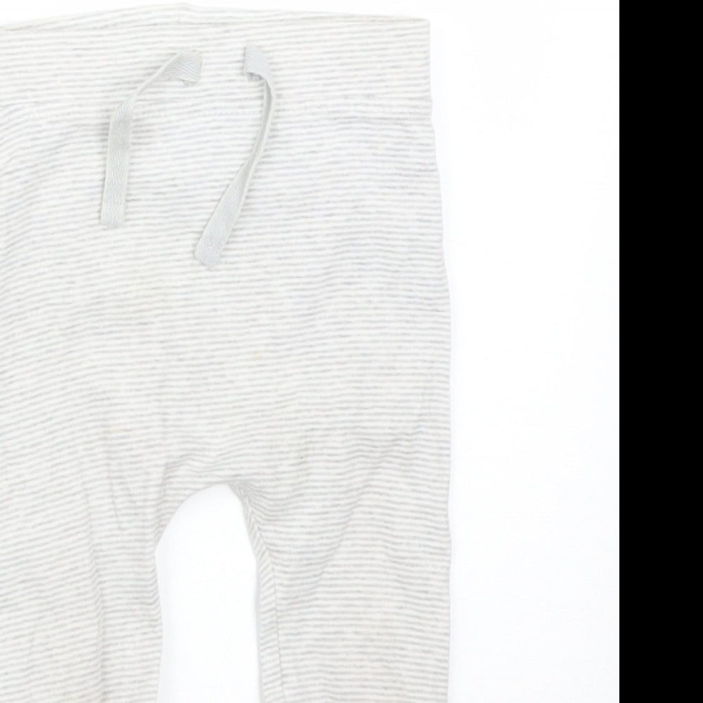 George Baby Grey Striped  Jogger Trousers Size 9-12 Months