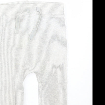 George Baby Grey Striped  Jogger Trousers Size 9-12 Months