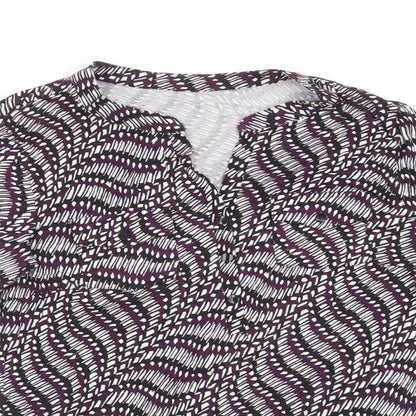 Preworn Womens Multicoloured Geometric  Basic T-Shirt Size 14
