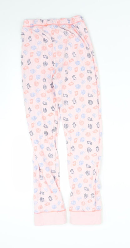 Back view of Tu girls’ pink solid pyjama pants, size 9-10, years - seashells
