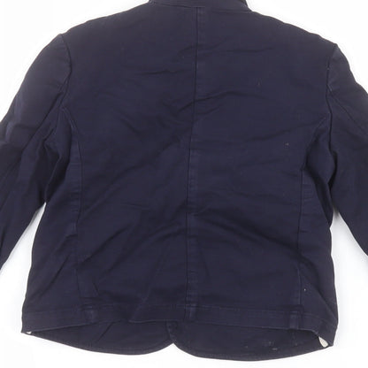 Brand and care label for River Island boys’ blue jacket, size 5, years