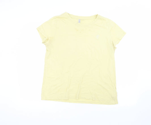 Womens UK Size L H&M Yellow Basic T-Shirt