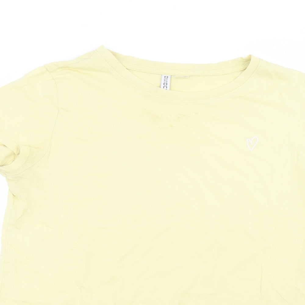 Womens UK Size L H&M Yellow Basic T-Shirt