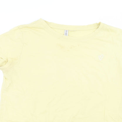 Womens UK Size L H&M Yellow Basic T-Shirt