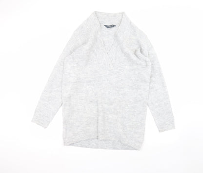 Additional front view of Sonsandar women’s grey jumper, size UK 8
