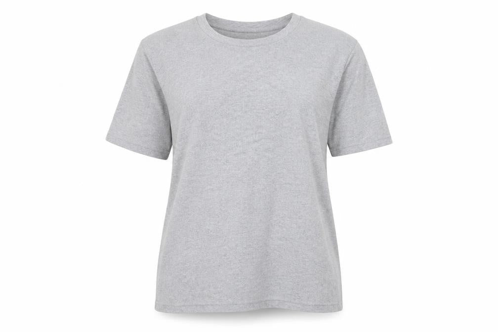 Front view of UrbanSpirit women’s grey basic t-shirt, size XL