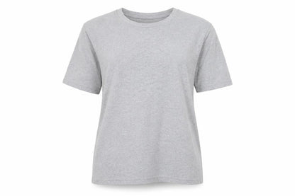Front view of UrbanSpirit women’s grey basic t-shirt, size XL