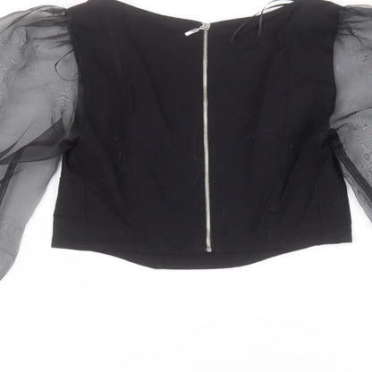 Womens UK Size 8 Topshop Black Basic T-Shirt