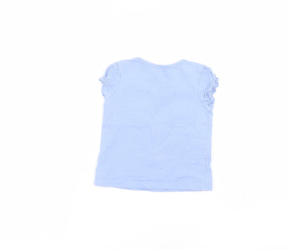 Back view of George Baby Blue Basic T-Shirt, size 18-24, Months