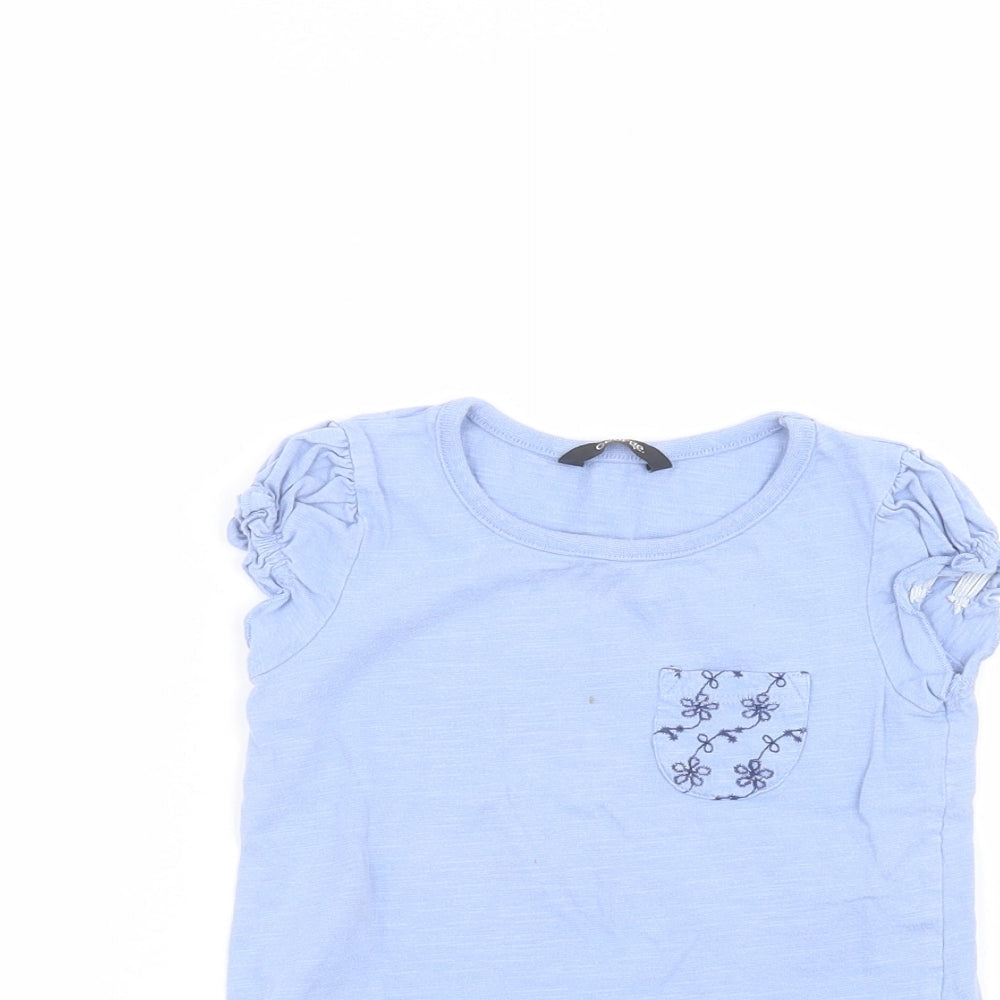 Close-up detail of George Baby Blue Basic T-Shirt, size 18-24, Months