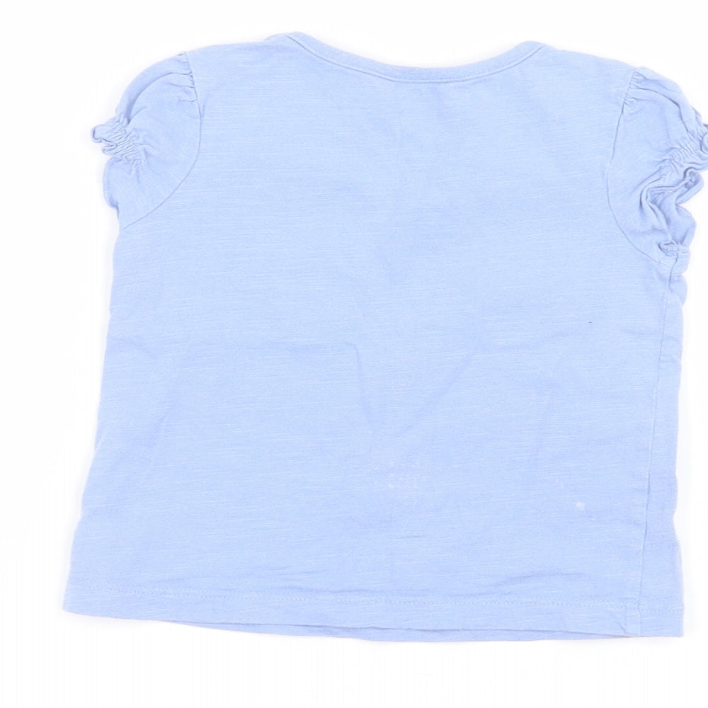 Brand and care label for George Baby Blue Basic T-Shirt, size 18-24, Months