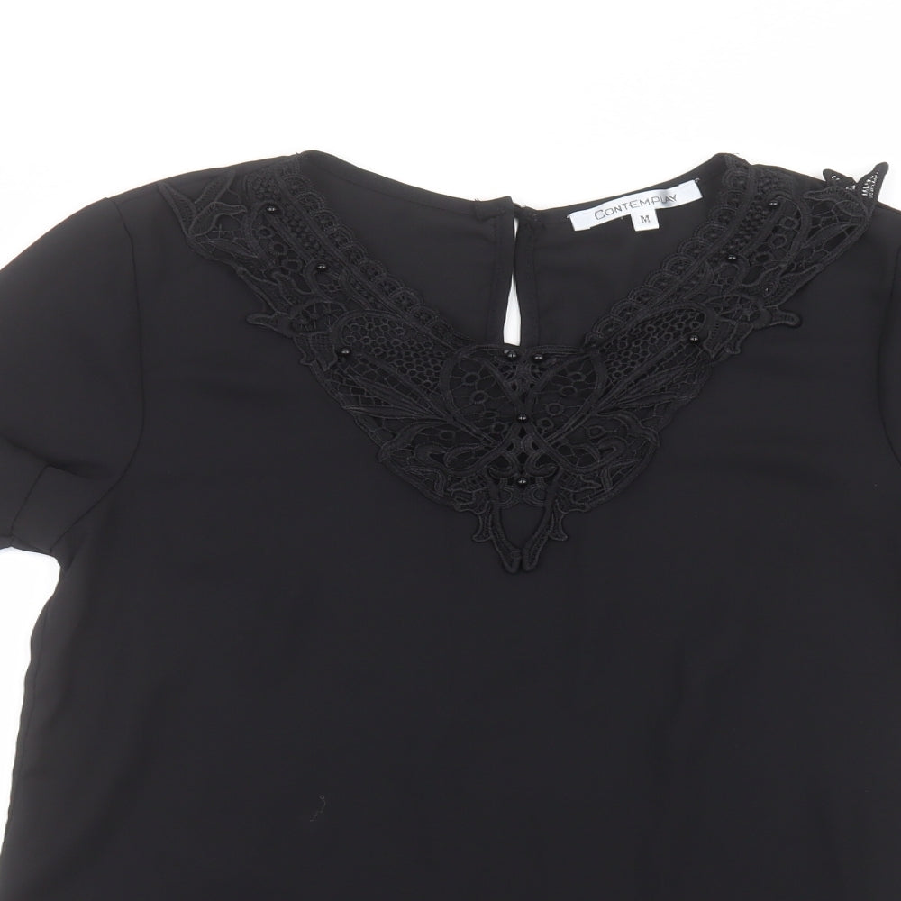 Contemplay Womens Black   Basic T-Shirt Size M