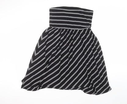 ESMARA Womens Black Striped  A-Line  Size L