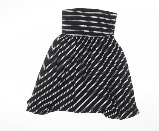ESMARA Womens Black Striped  A-Line  Size L