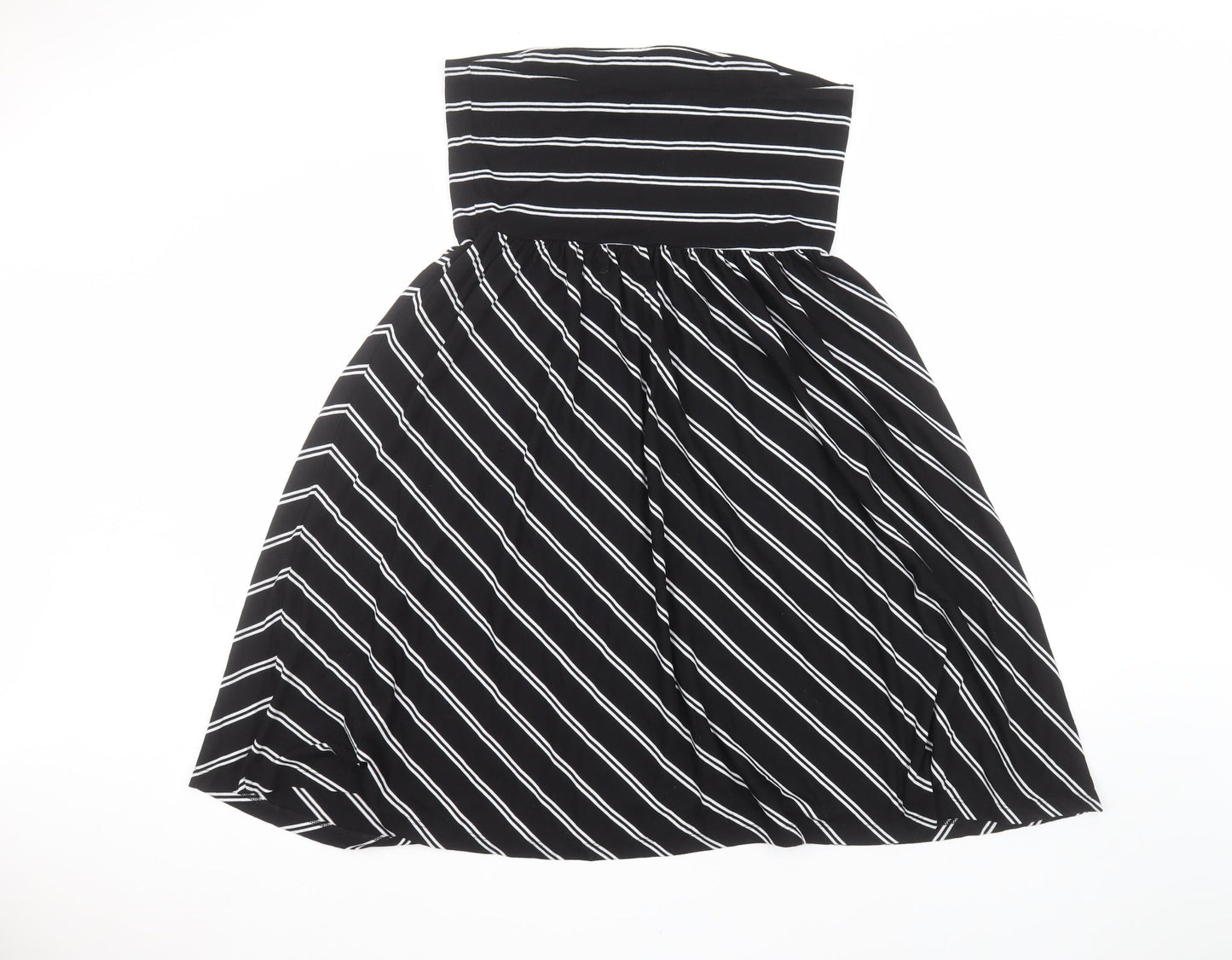 ESMARA Womens Black Striped  A-Line  Size L
