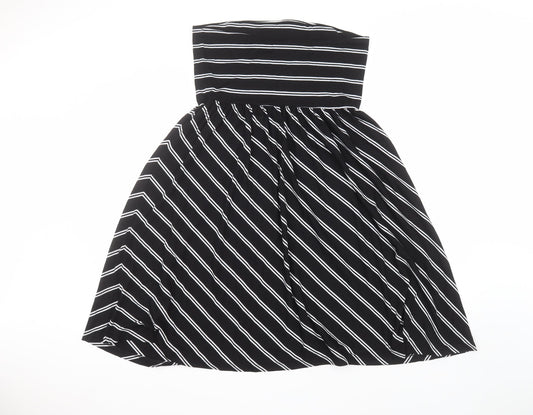 ESMARA Womens Black Striped  A-Line  Size L